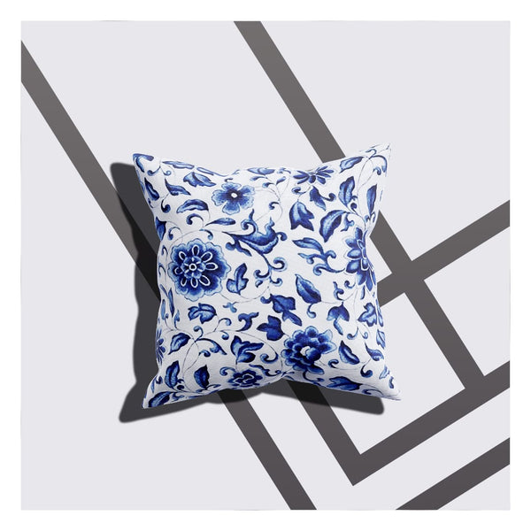 Soft Blue White Floral Cushions