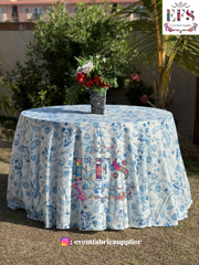 Blue Pottery Table Cover