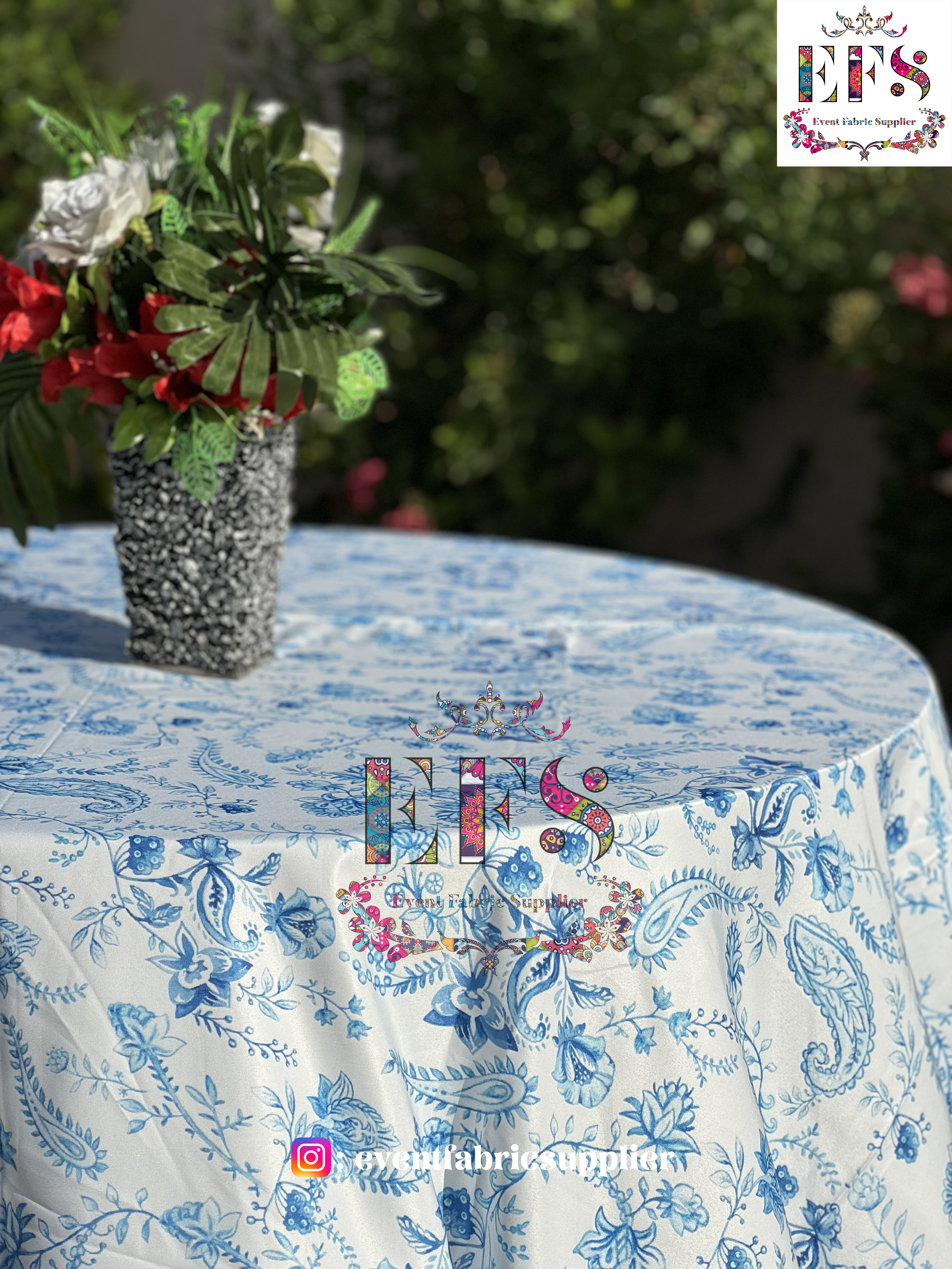 Blue Pottery Table Cover