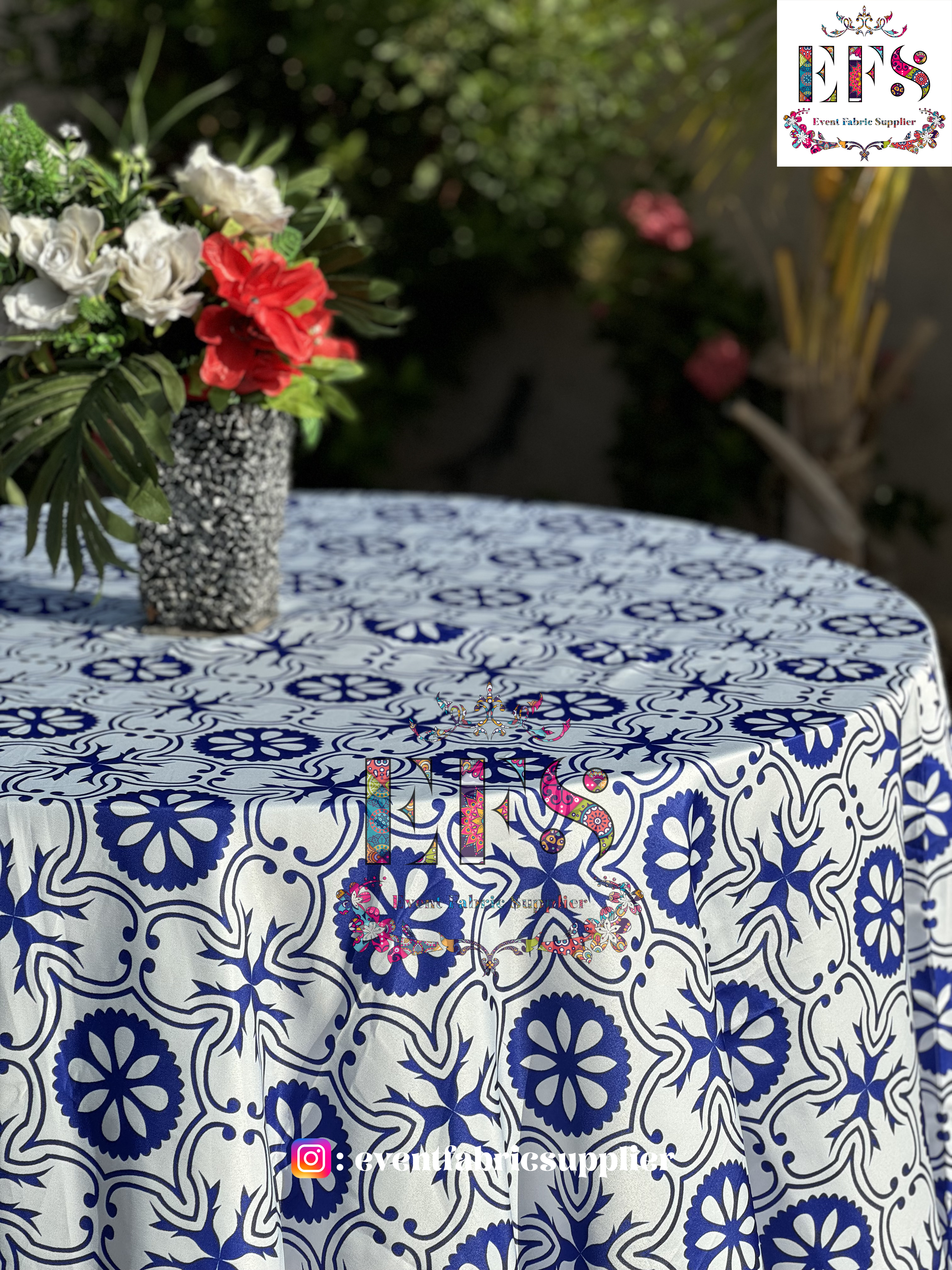 Blue Pottery Table Cover