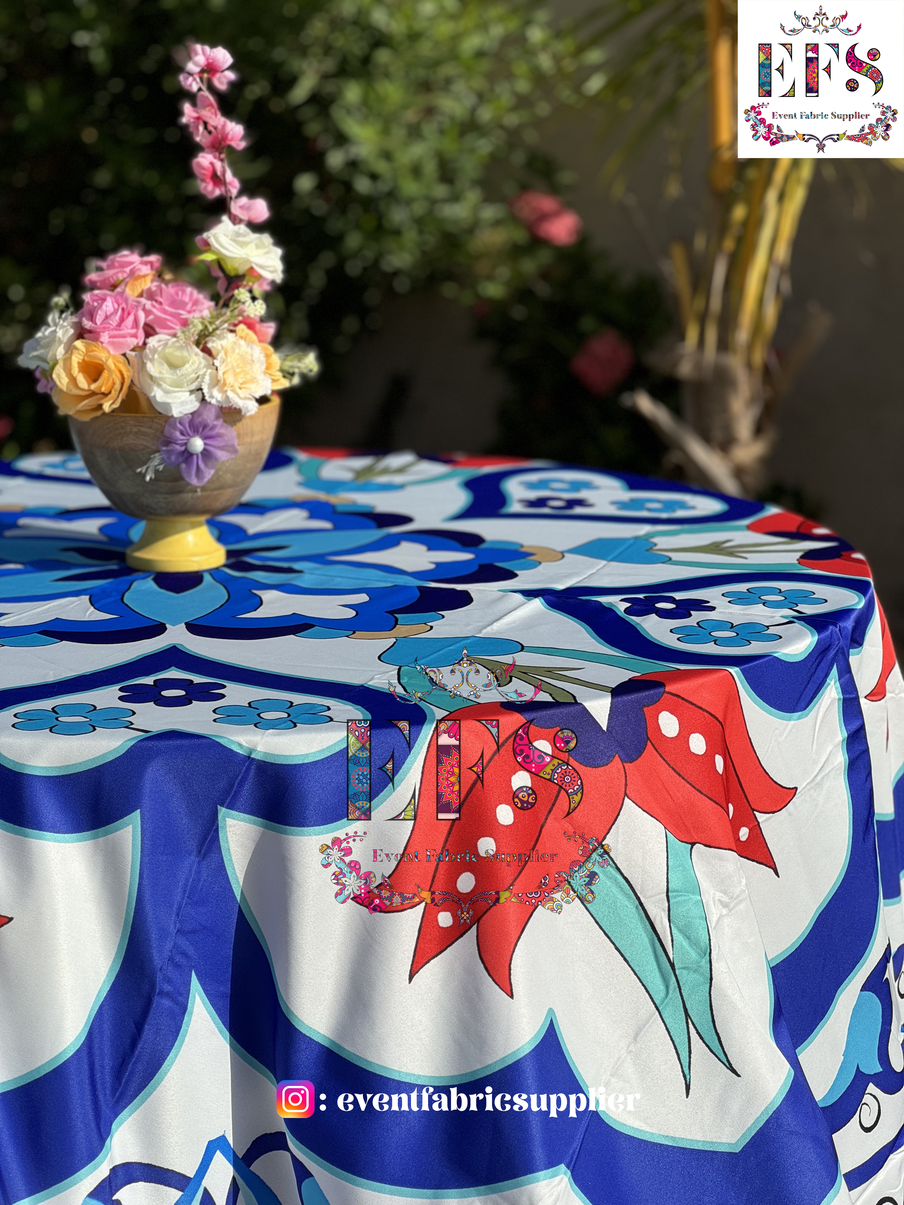 Blue Pottery Table Cover