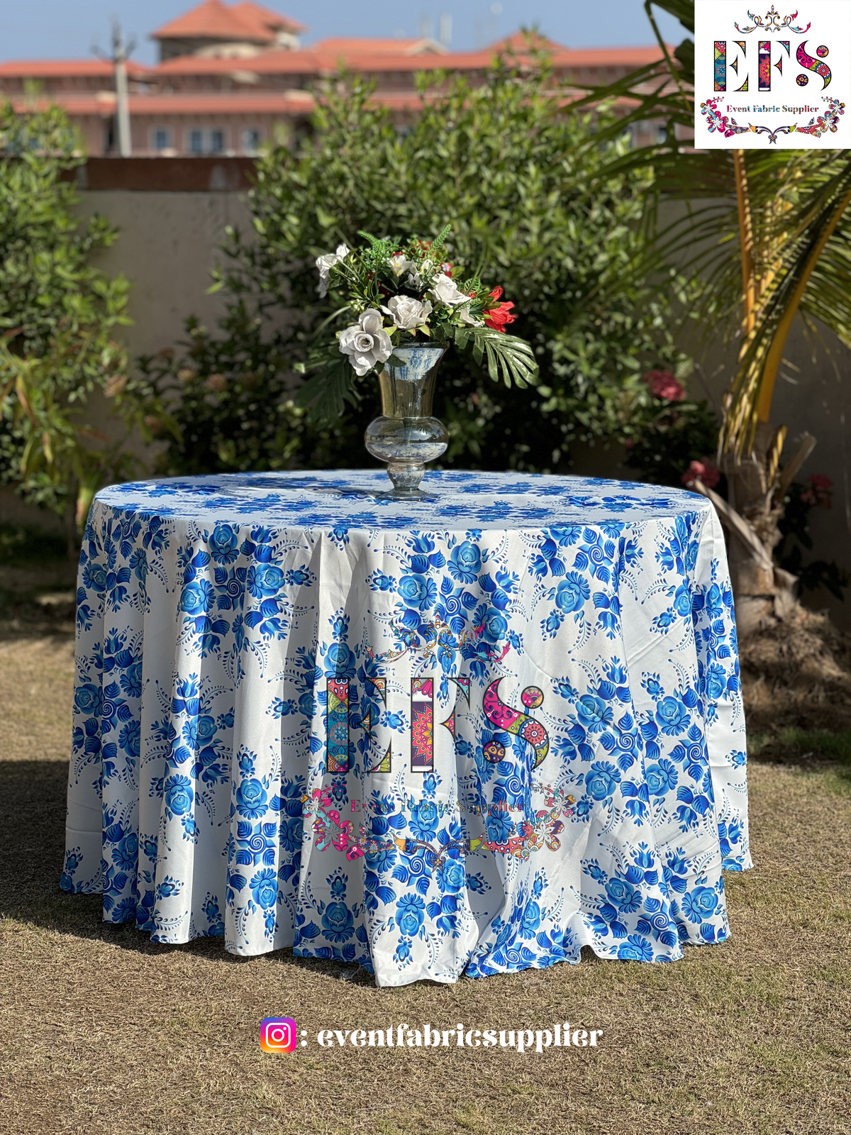 Blue Pottery Table Cover