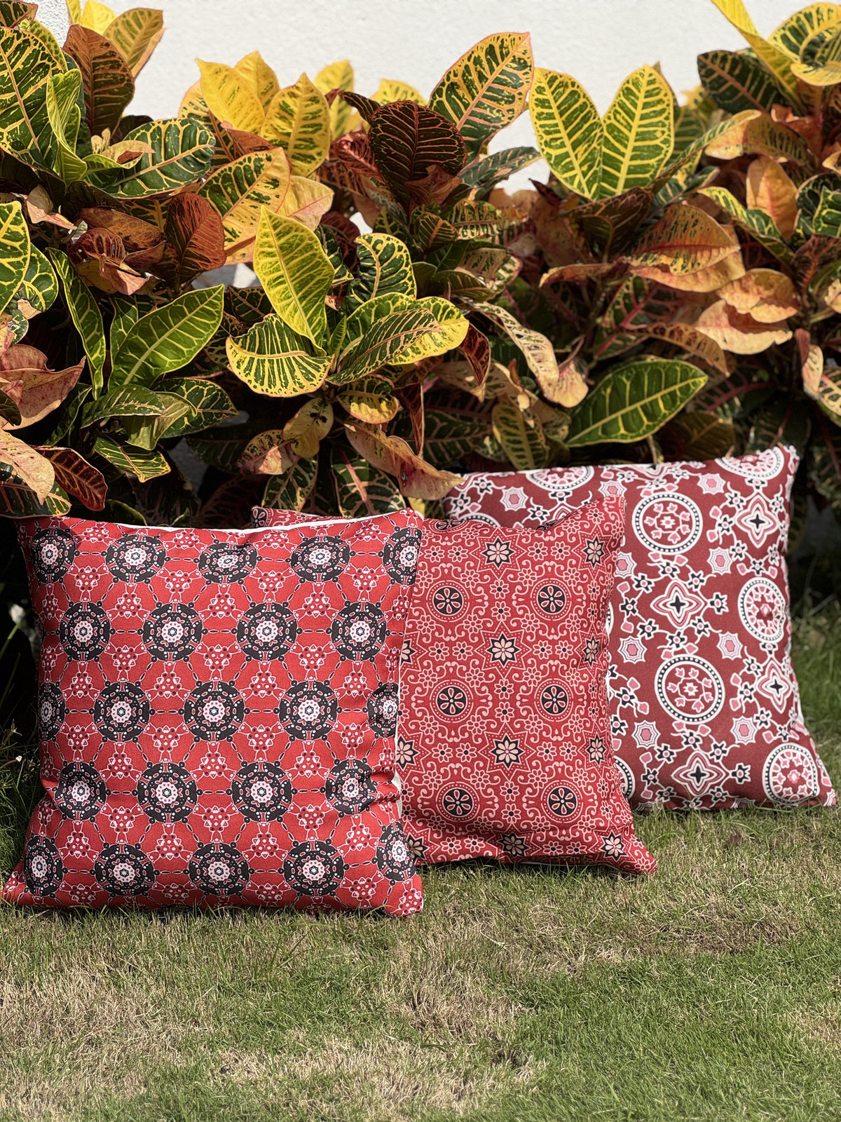 Ajrak-Themed Cushion Covers(Pair of 3)